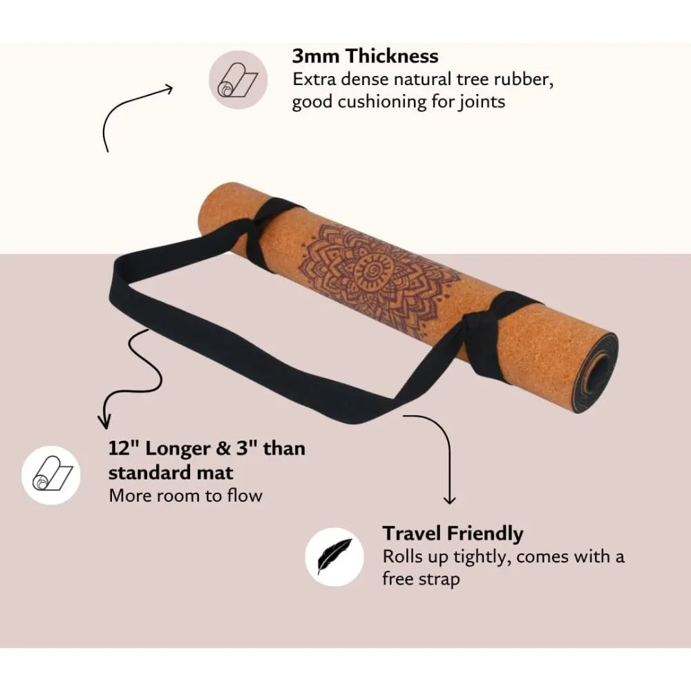 Shakti Warrior Chakra Cork Yoga Mat Premium Non Slip