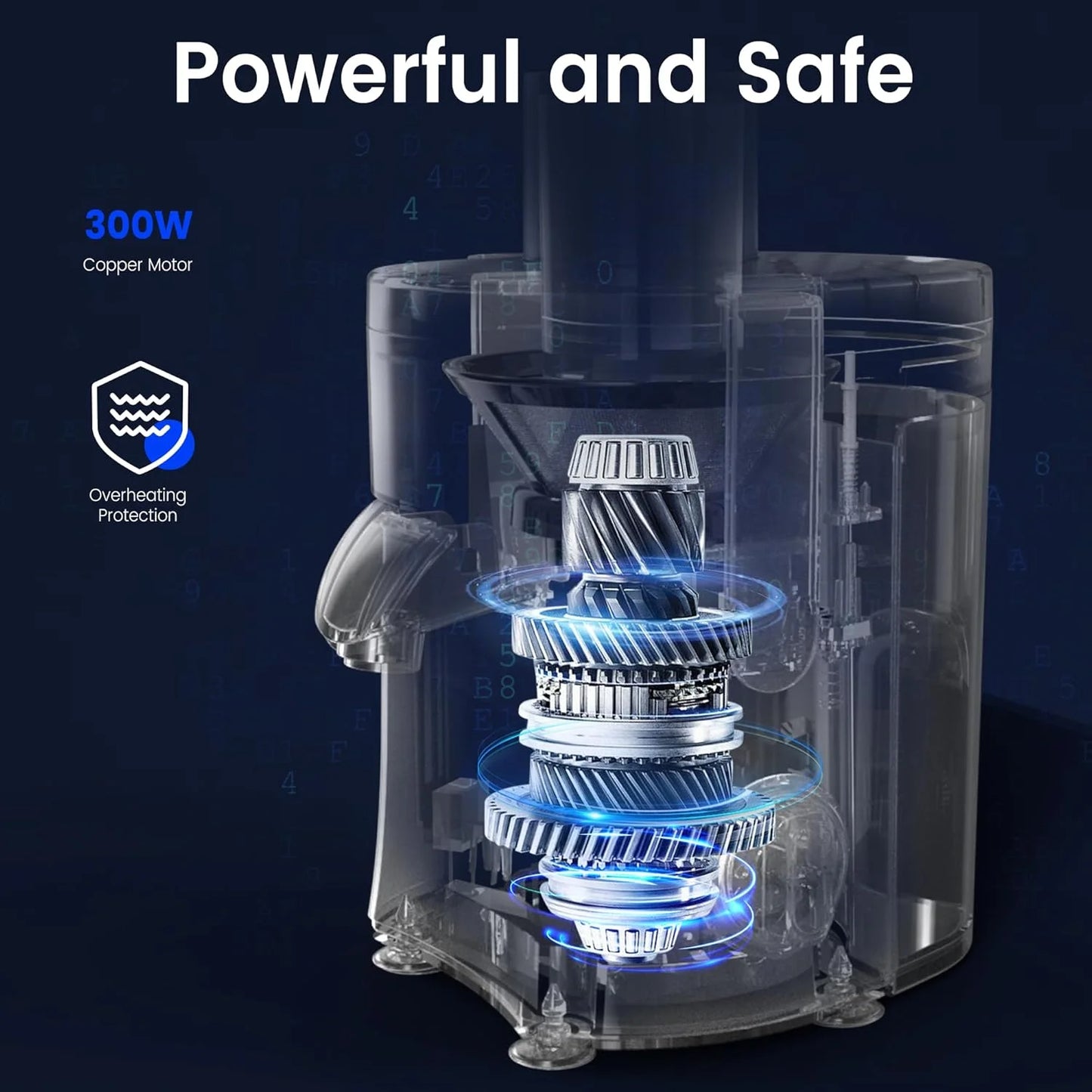 SEJOY Juicer Extractor With Two Speeds Large Mouth BPA Free