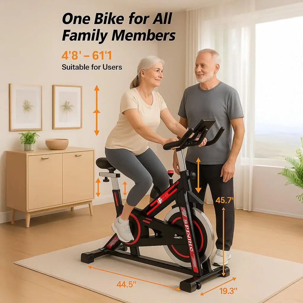 Silent Indoor Spin Bike With 6kg Flywheel And Belt Drive