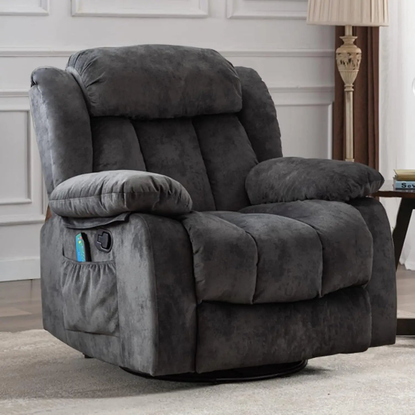 HUANZHUANG Massage Swivel Rocker Recliner Chair With Heat