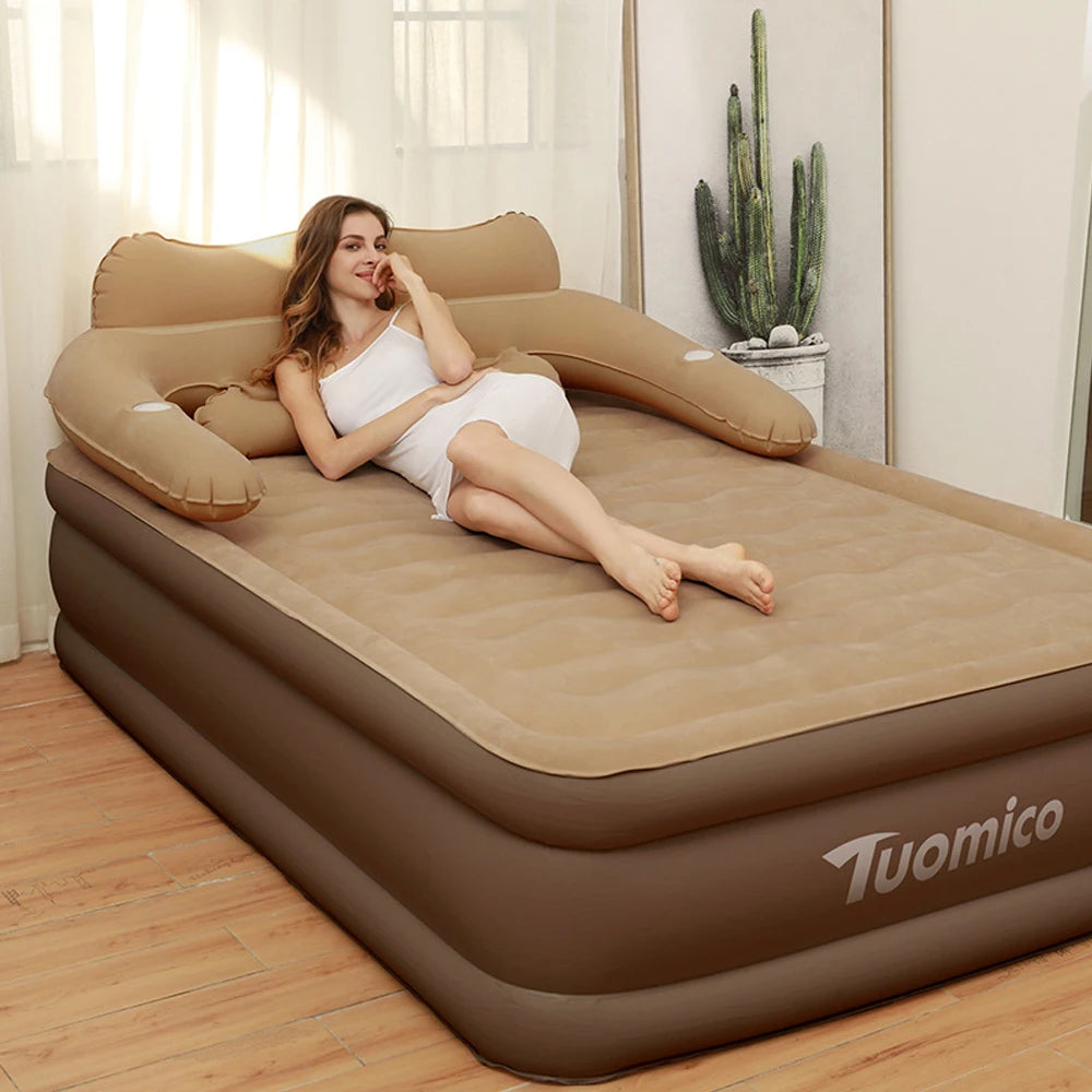 Camping Air Bed With Backrest For Two Persons Outdoor