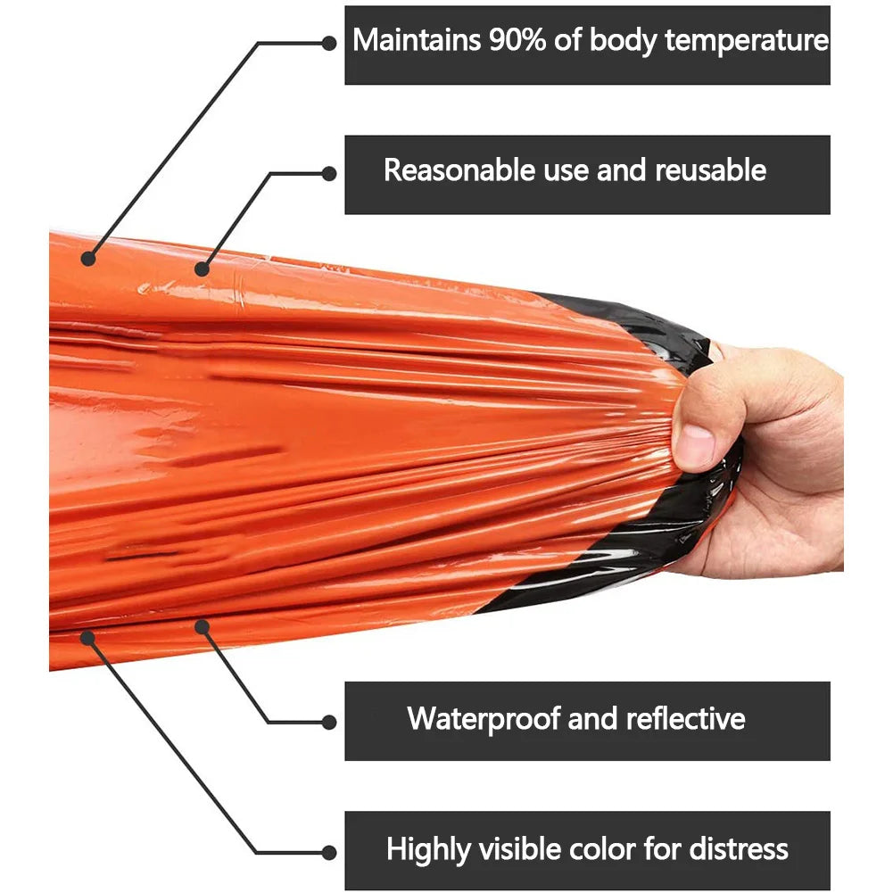 Emergency Survival Sleeping Bag Portable Thermal For Camping