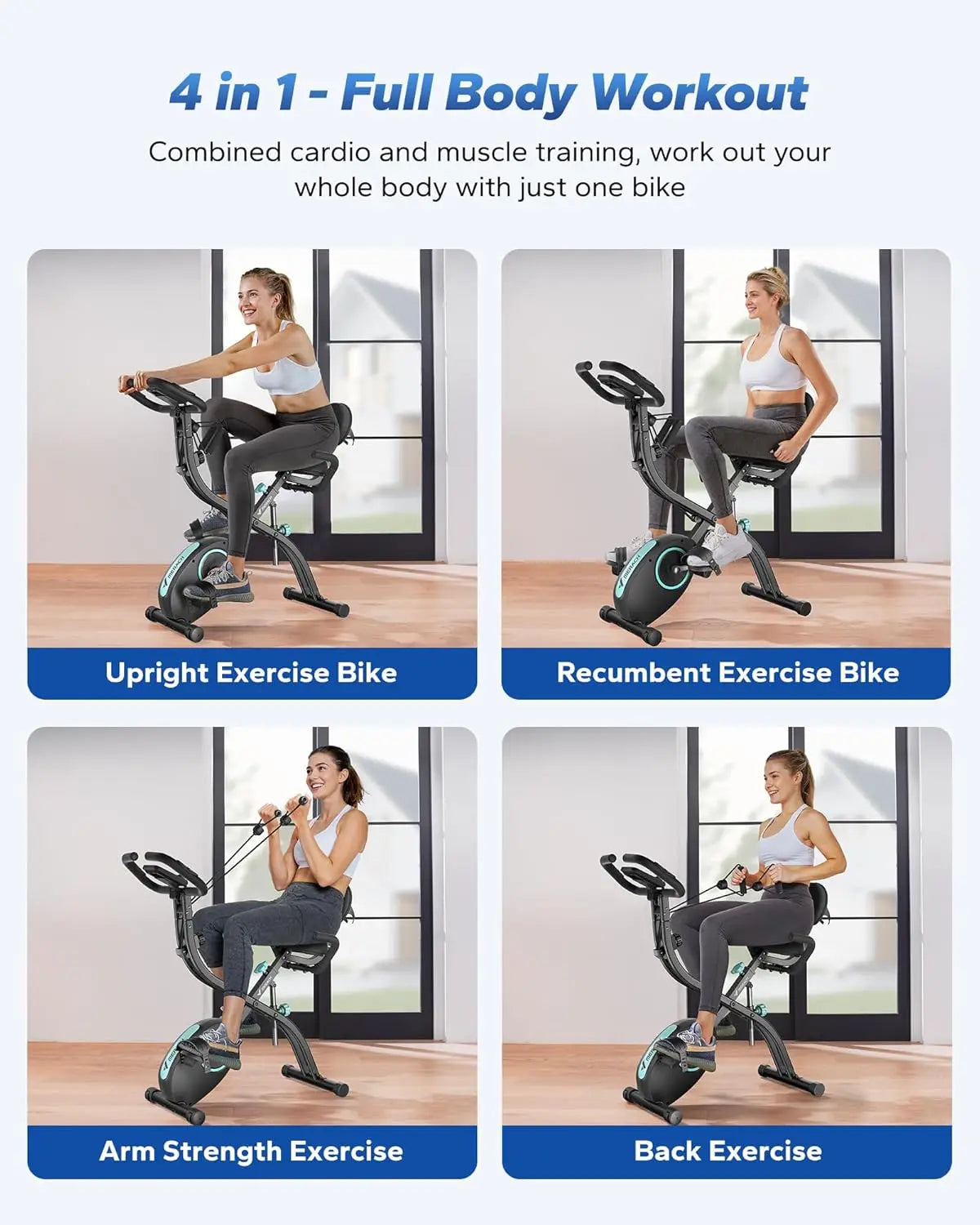 Foldable Indoor Cycling Bike With 16 Level Magnetic