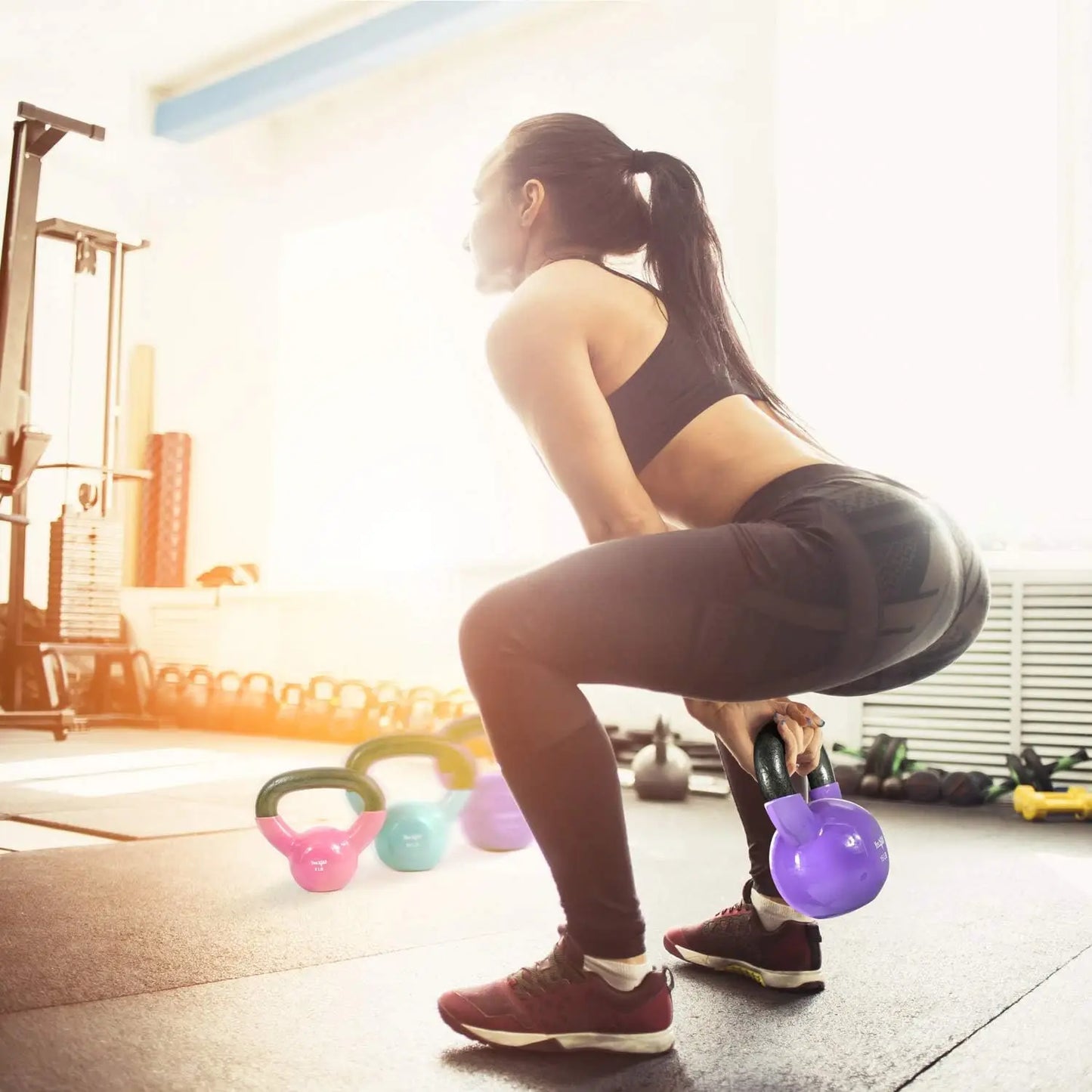 Vinyl Coated Kettlebell Set For Full Body Workout Training