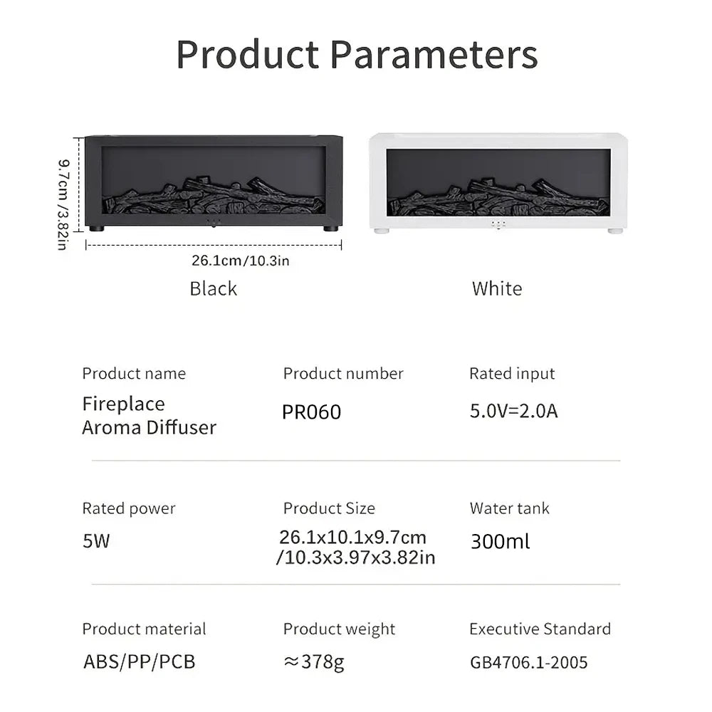 Hign-concerned Upgraded Fireplace Diffuser 7 Color Flame