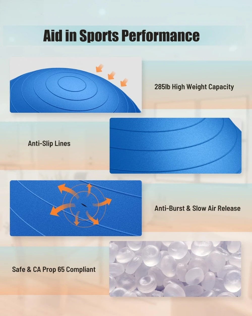 Hign-Concerned Yoga Ball Anti Slip Stability Swiss Ball