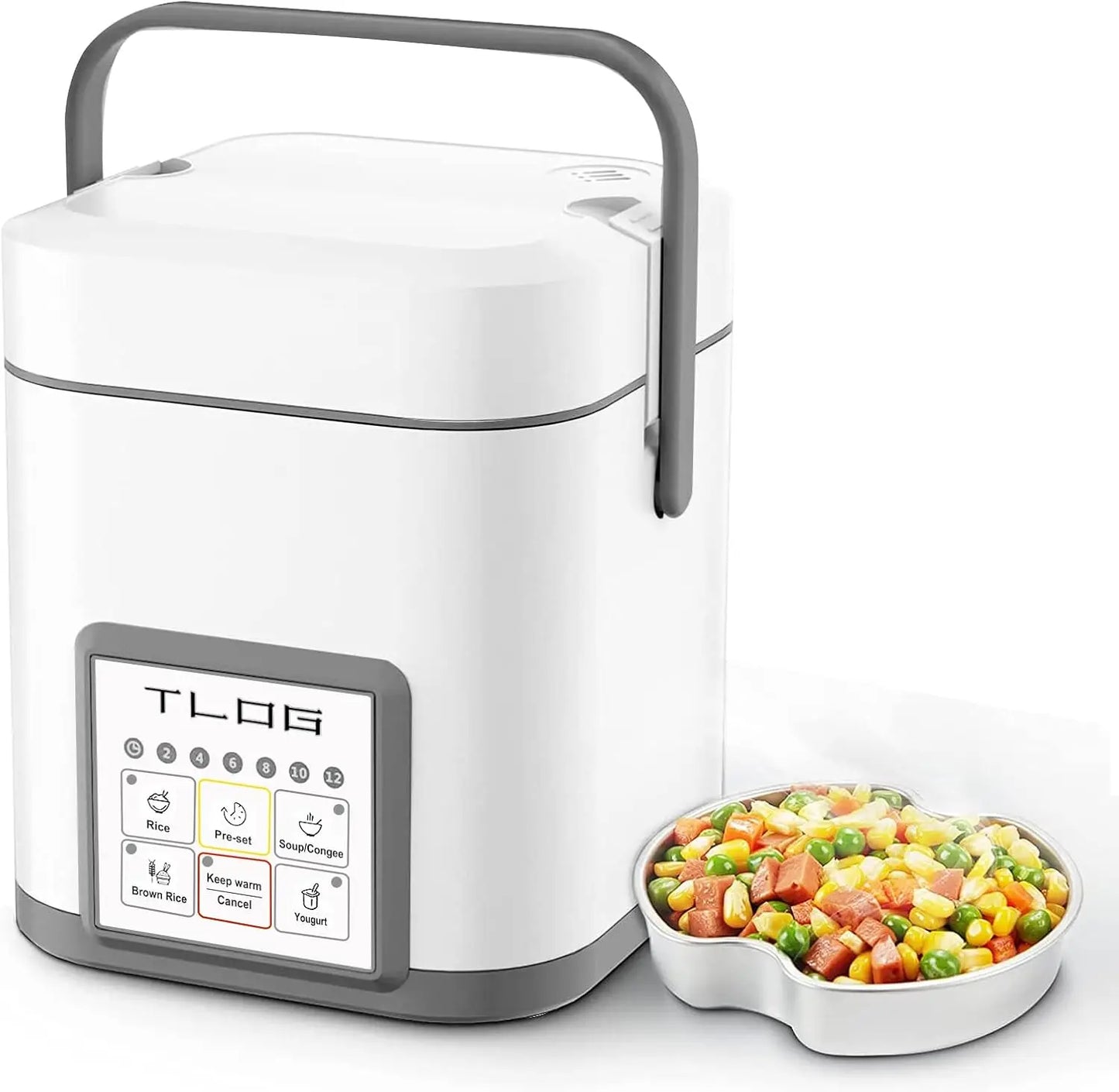 Iosn Mini Rice Cooker Portable Ceramic Coating Travel