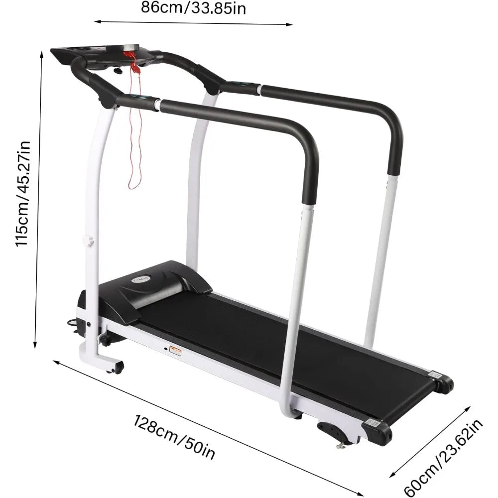 Fold Senior Treadmill With Heart Rate Sensor And Handrails