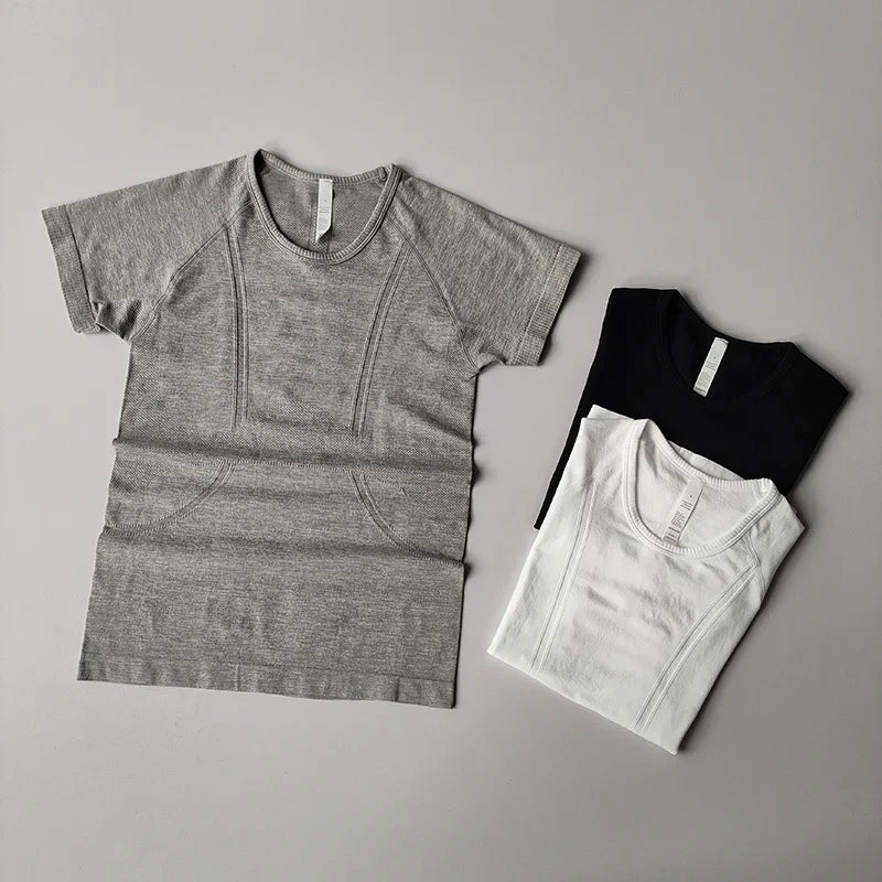 CN Sport Yoga Quick Dry Short Sleeve Top for Fitness