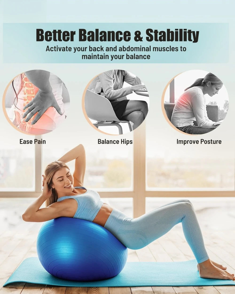 Hign-Concerned Yoga Ball Anti Slip Stability Swiss Ball