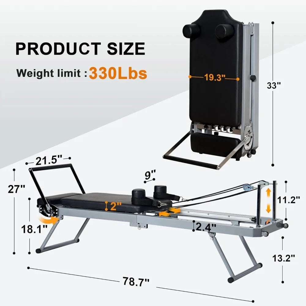 Guangbai Foldable Pilates Reformer For Home Gym Workouts