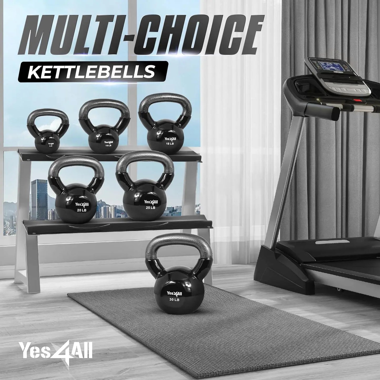 Vinyl Coated Kettlebell Set For Full Body Workout Equipment