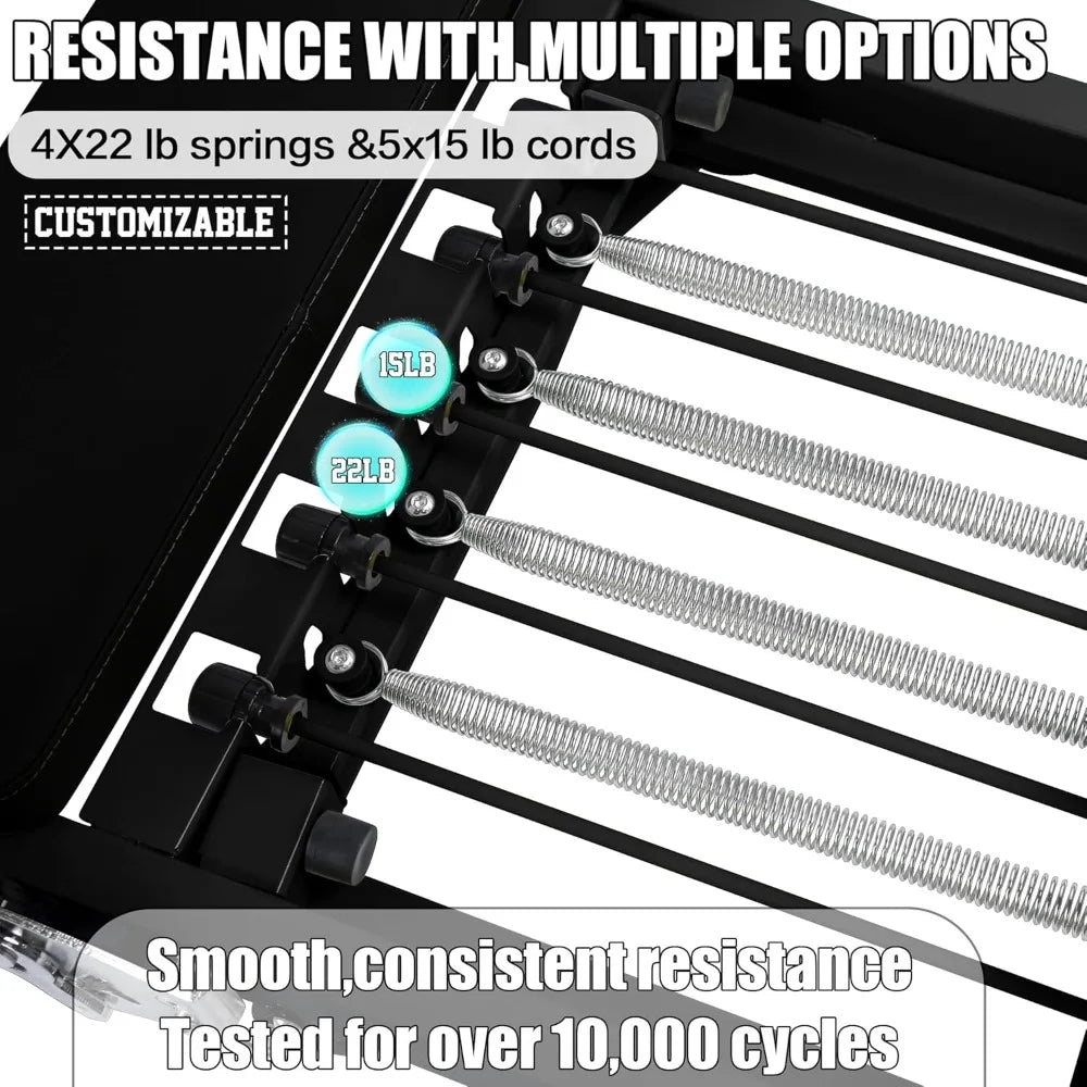 HUANZHUANG Pilates Reformer Foldable Home Workout Machine