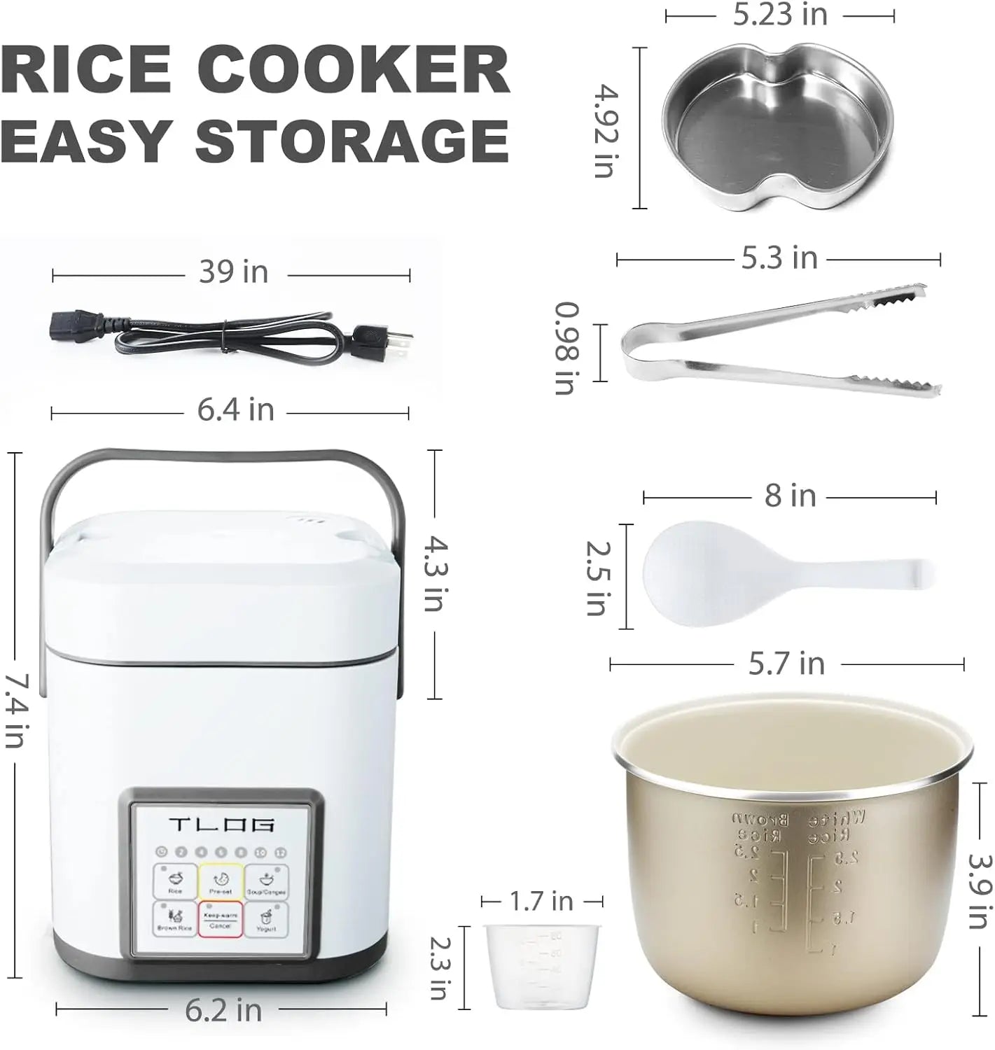 Iosn Mini Rice Cooker Portable Ceramic Coating Travel
