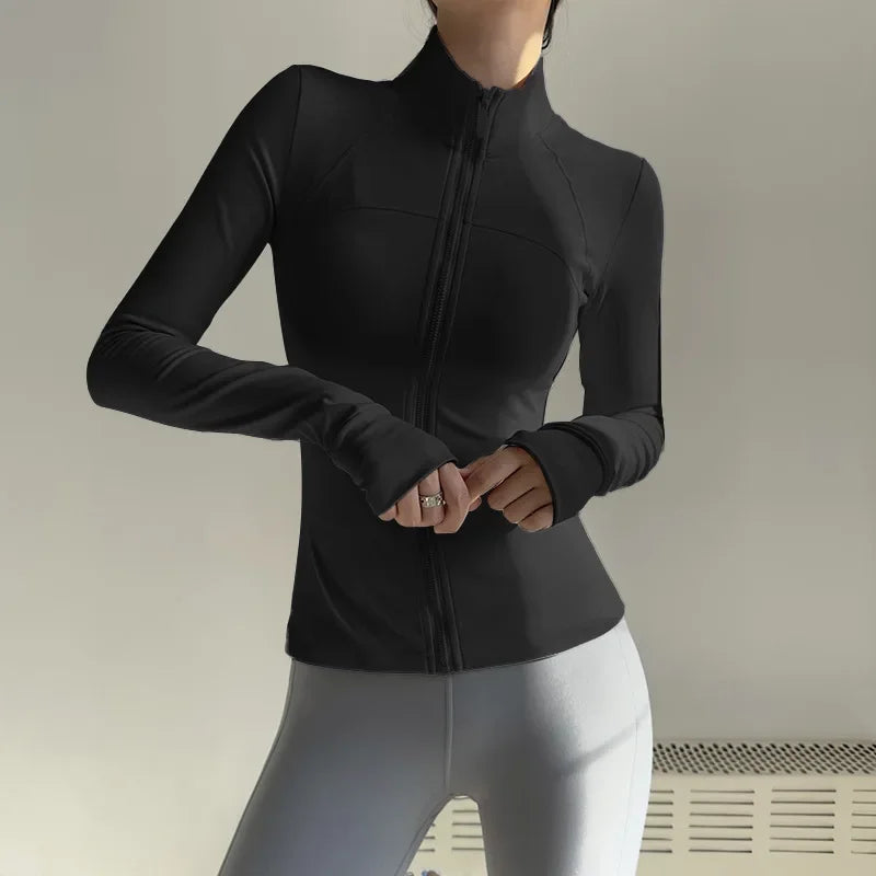 Women Zip Fitness Jacket Quick Dry Breathable Yoga Top