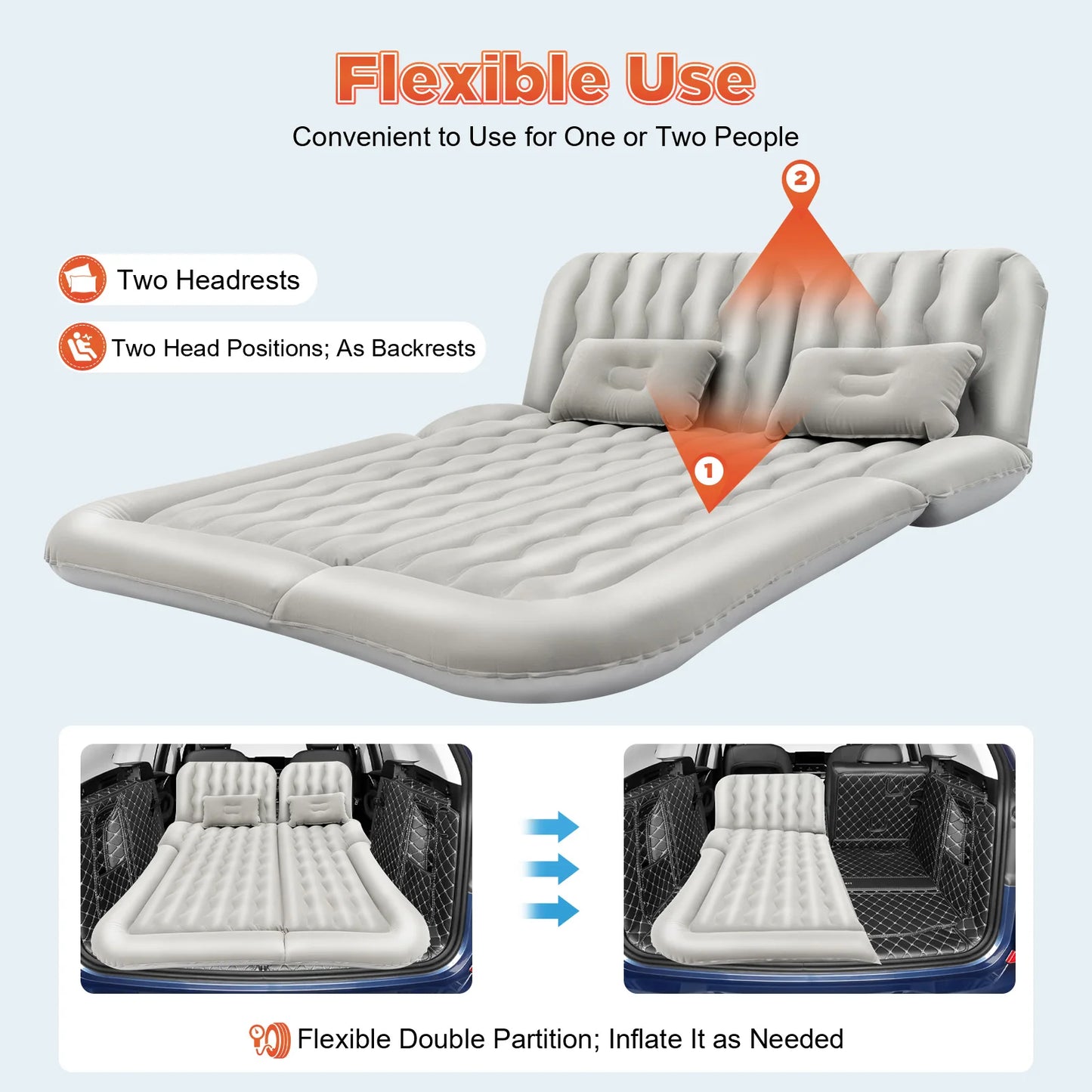 Hign-concerned SUV Air Mattress with Pump for Car Trunk