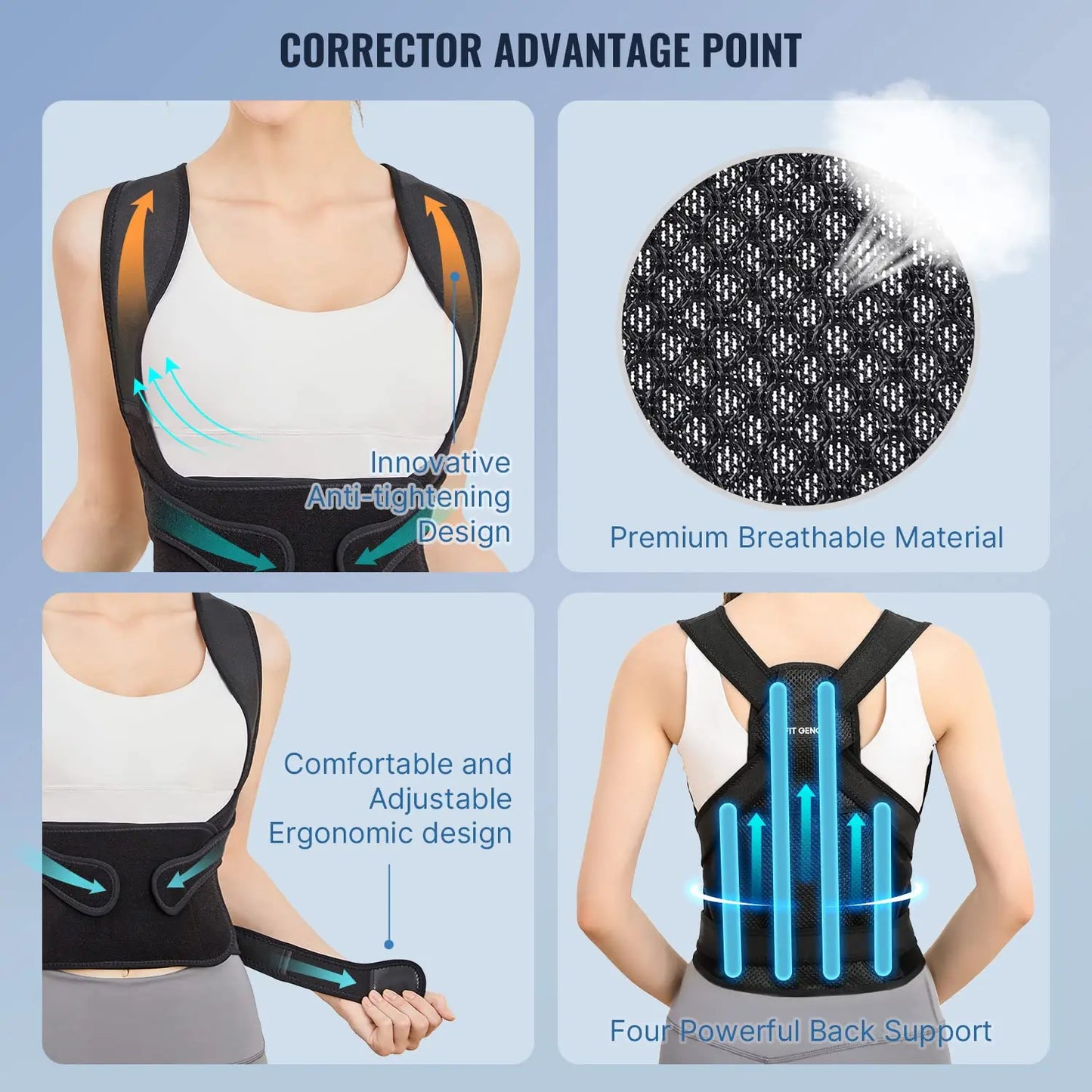 Hign-Concerned Back Brace Posture Corrector For Support