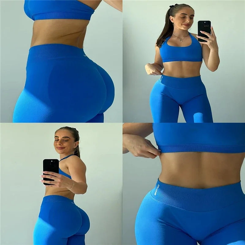 CN Guangdong Women Seamless Yoga Set High Waist Leggings