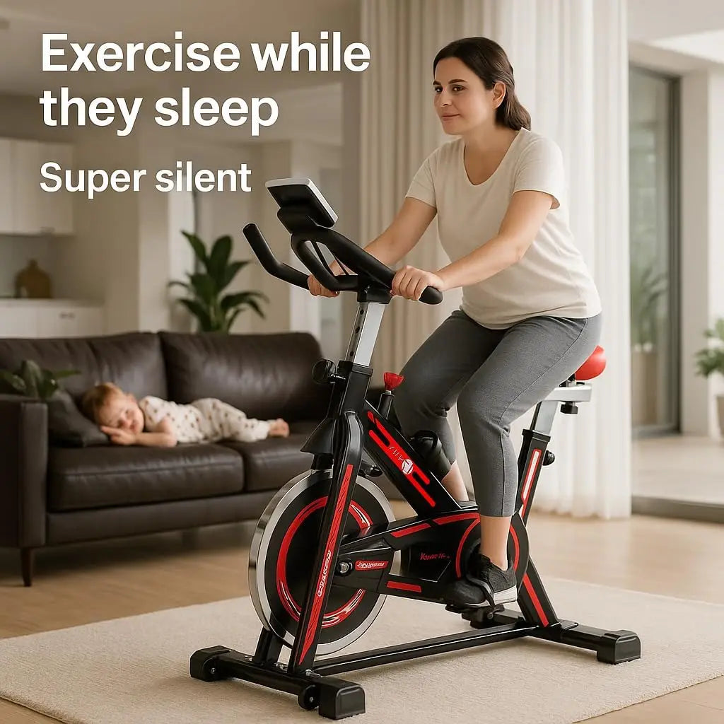 Silent Indoor Spin Bike With 6kg Flywheel And Belt Drive