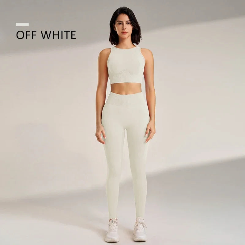 NAQIYAYABEI Yoga Set Women High Waisted Leggings Top