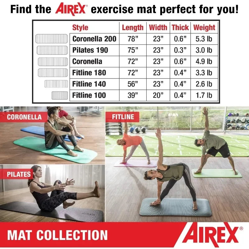 YTYIN Airex Pilates Exercise Mat for Yoga and Therapy