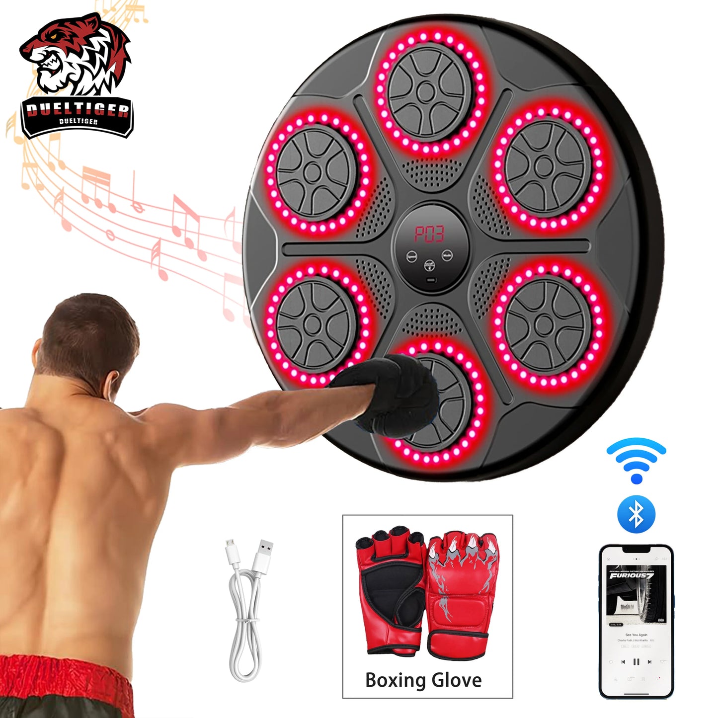 Dueltiger Music Boxing Machine Bluetooth Wallmount Trainer