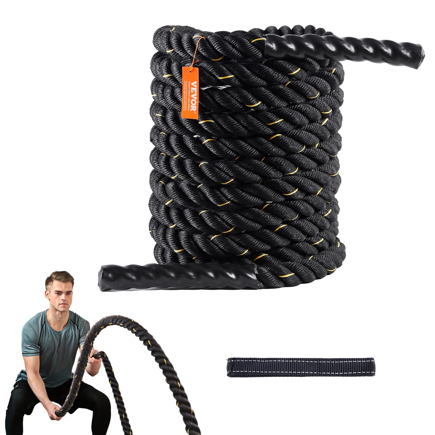 SucceBuy Battle Rope For Home Gym Core Strength Training