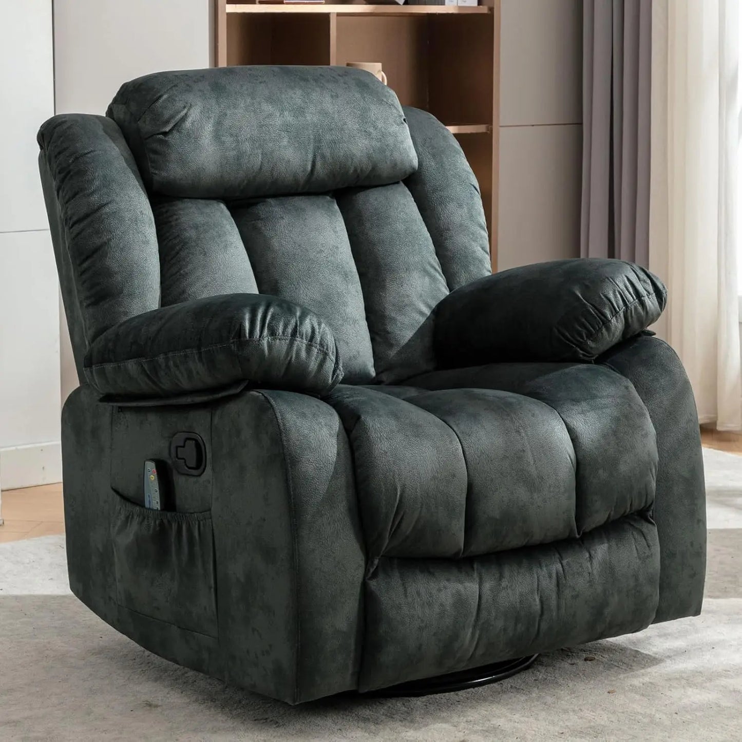 HUANZHUANG Massage Swivel Rocker Recliner Chair With Heat