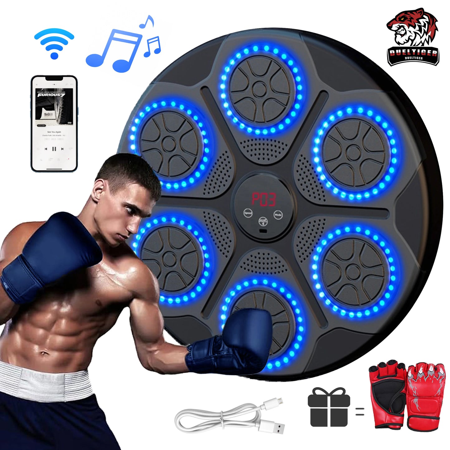 Dueltiger Music Boxing Machine Bluetooth Wallmount Trainer