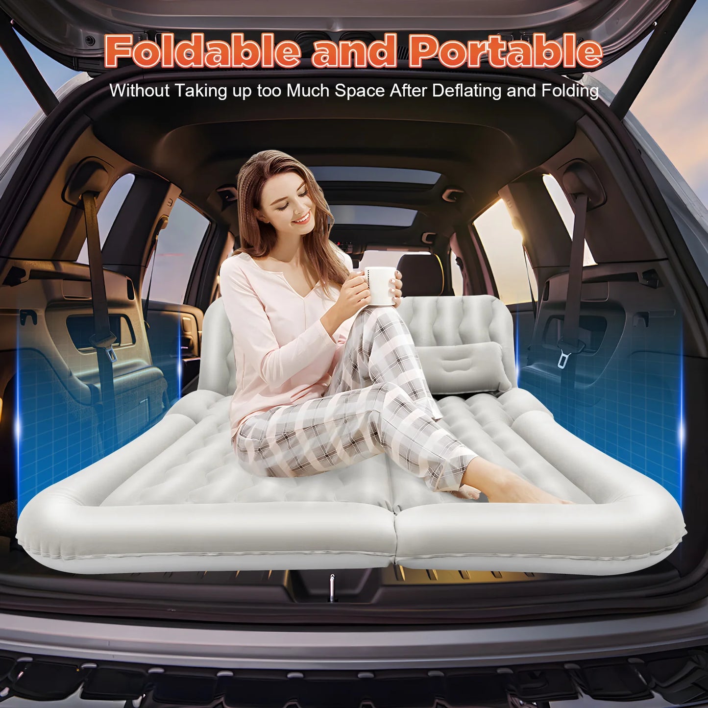Hign-concerned SUV Air Mattress with Pump for Car Trunk