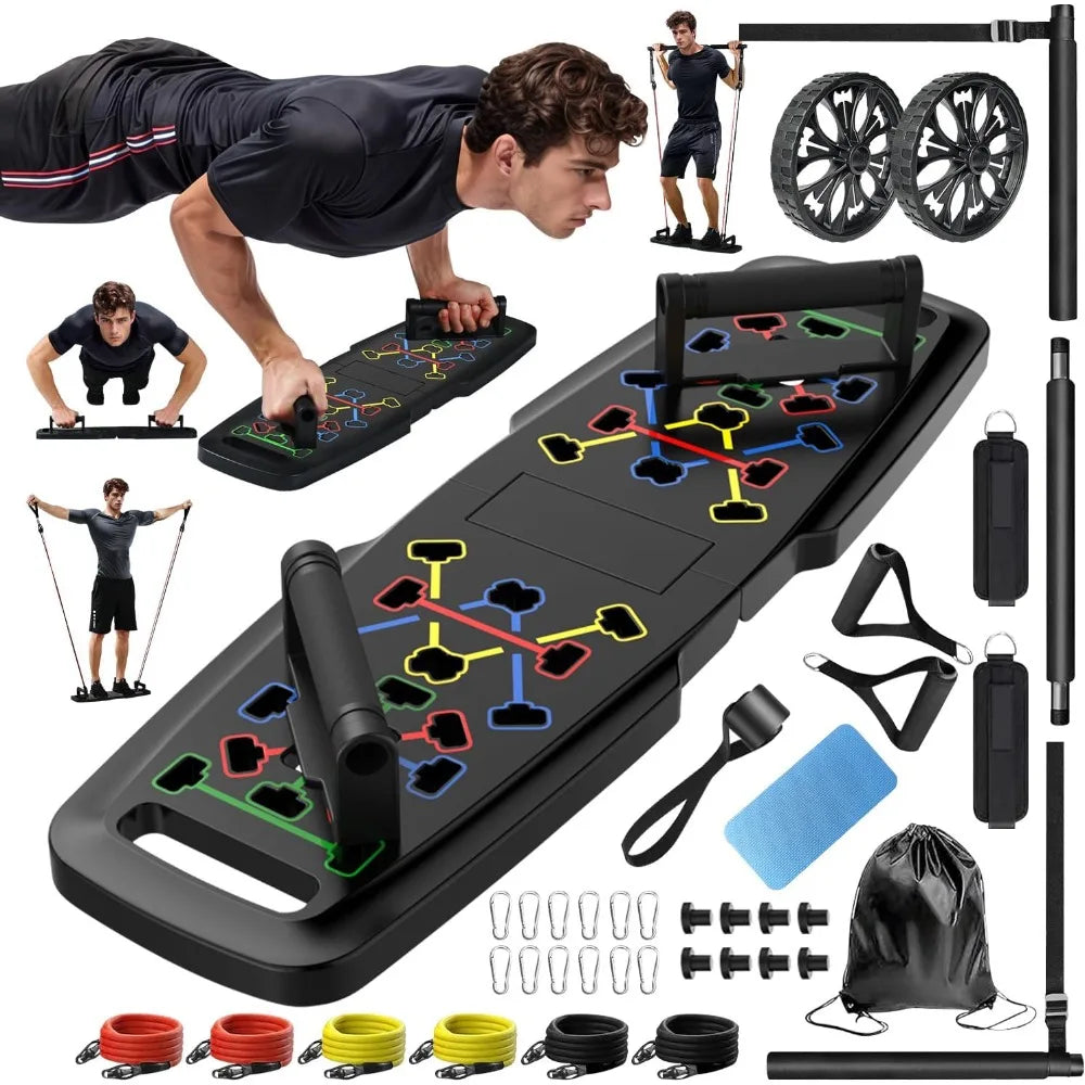 Hign-concerned Push Up Board Home Gym With Resistance Bands