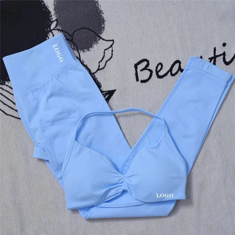CN Guangdong Women Seamless Yoga Set High Waist Leggings