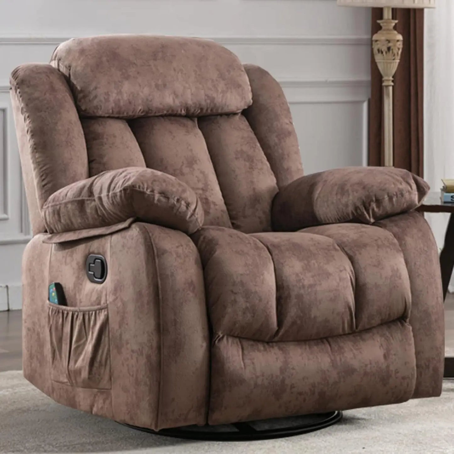 HUANZHUANG Massage Swivel Rocker Recliner Chair With Heat