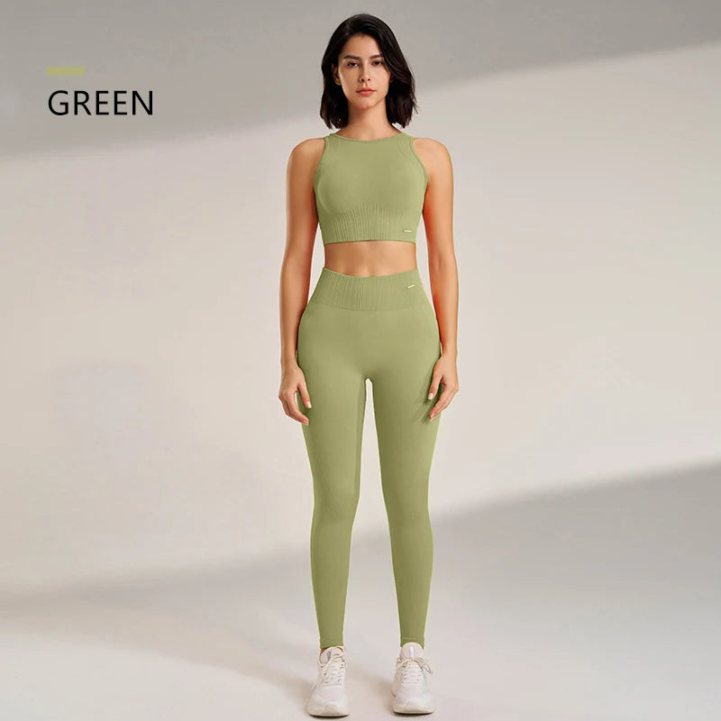 NAQIYAYABEI Yoga Set Women High Waisted Leggings Top