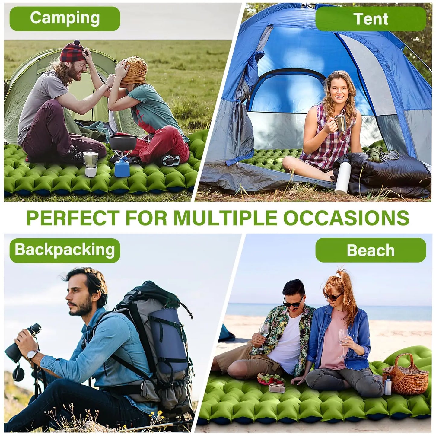 West Tune Double Sleeping Pad Built In Foot Pump Backpack