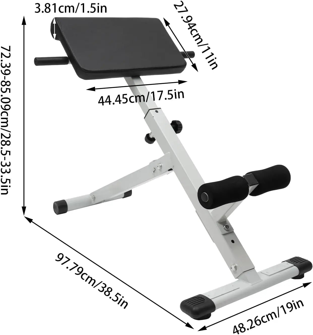 Hignconcerned Roman Chair Hyperextension Bench Home Gym
