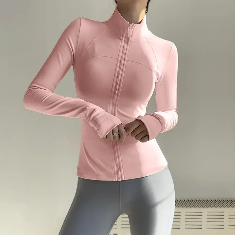 Women Zip Fitness Jacket Quick Dry Breathable Yoga Top