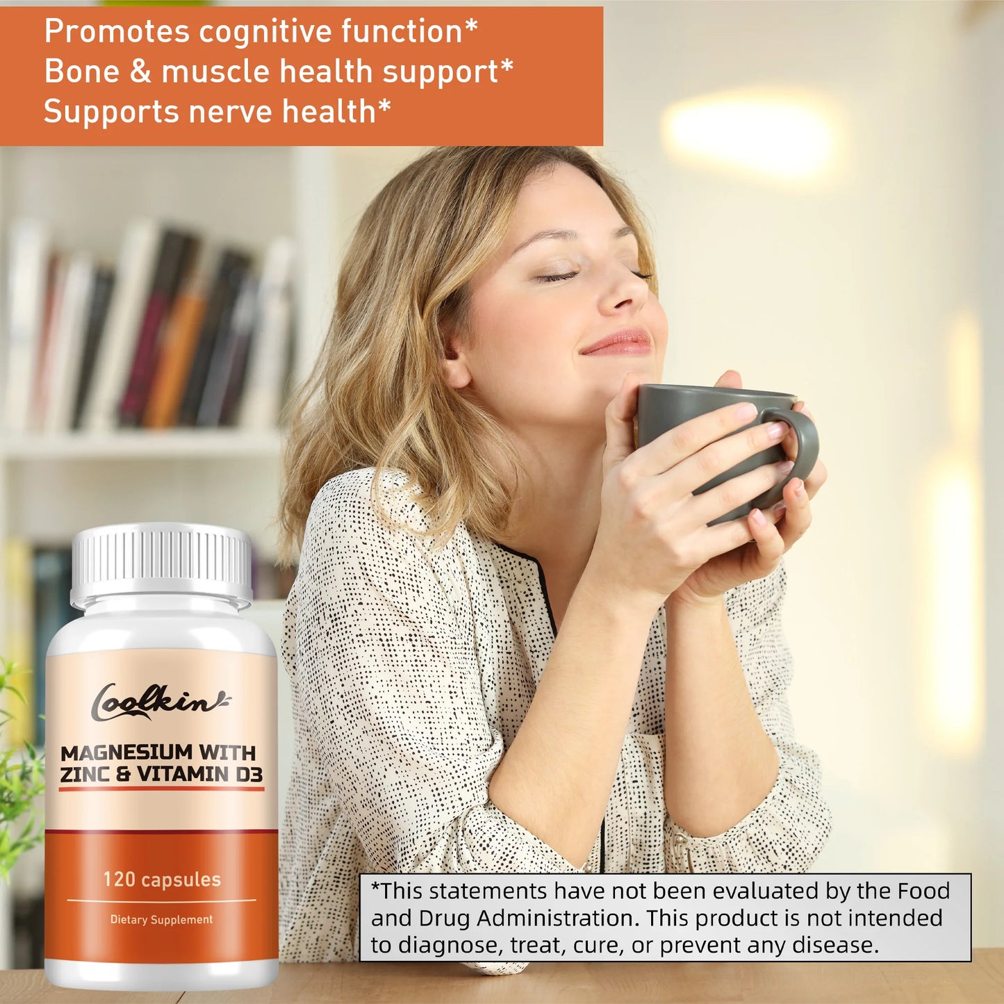 Coolkin Magnesium With Zinc And Vitamin D3 120 Capsules