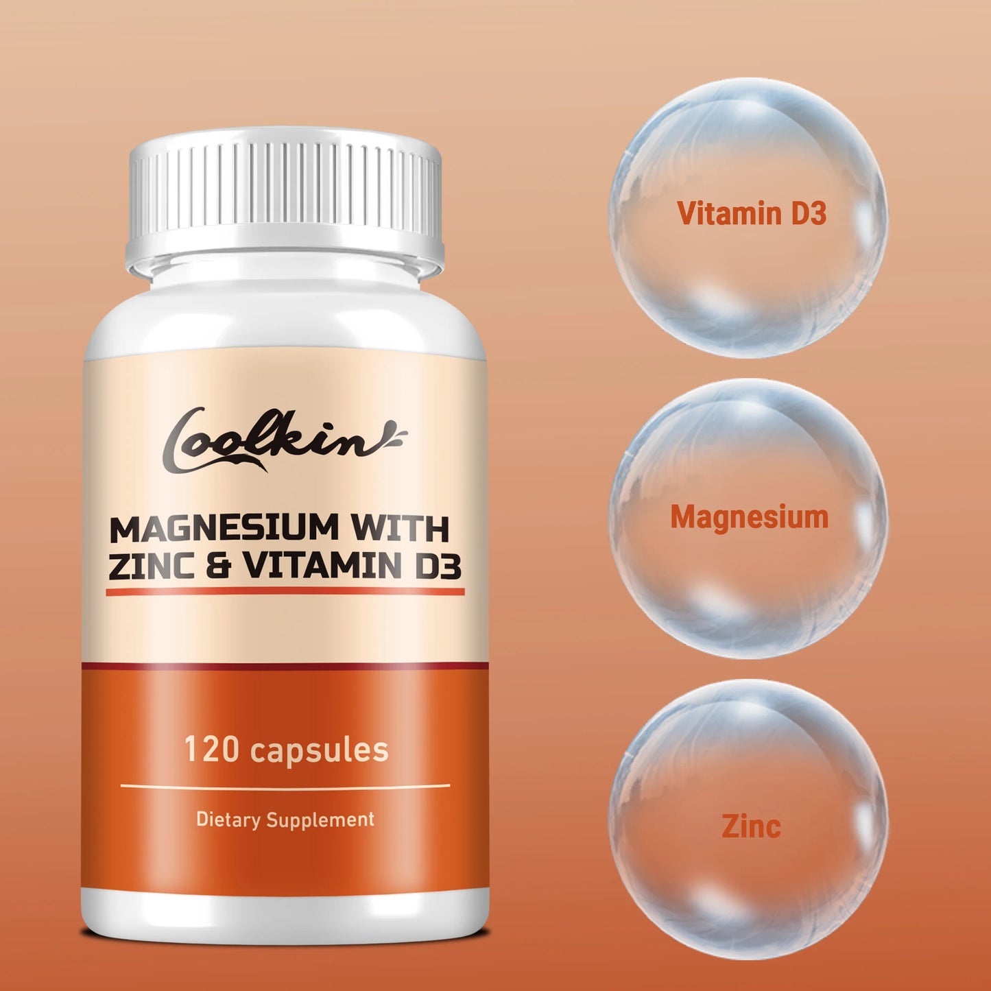 Coolkin Magnesium With Zinc And Vitamin D3 120 Capsules