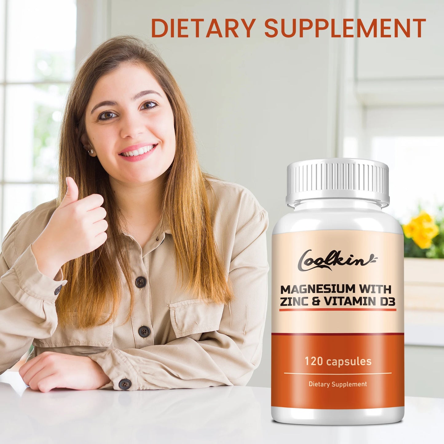 Coolkin Magnesium With Zinc And Vitamin D3 120 Capsules