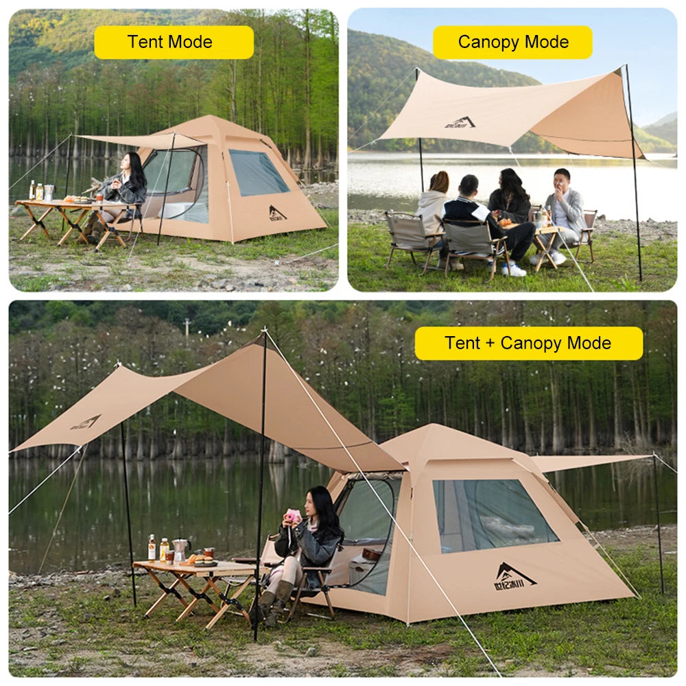 Building Auto Pop Up Tent TwoInOne Canopy Camping Gear