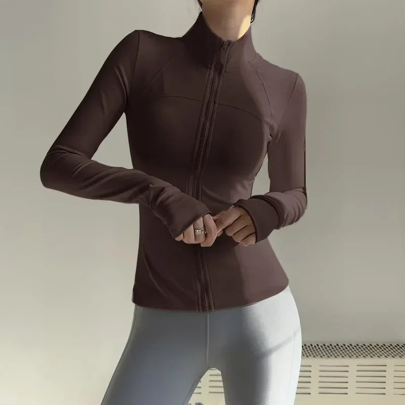 Women Zip Fitness Jacket Quick Dry Breathable Yoga Top