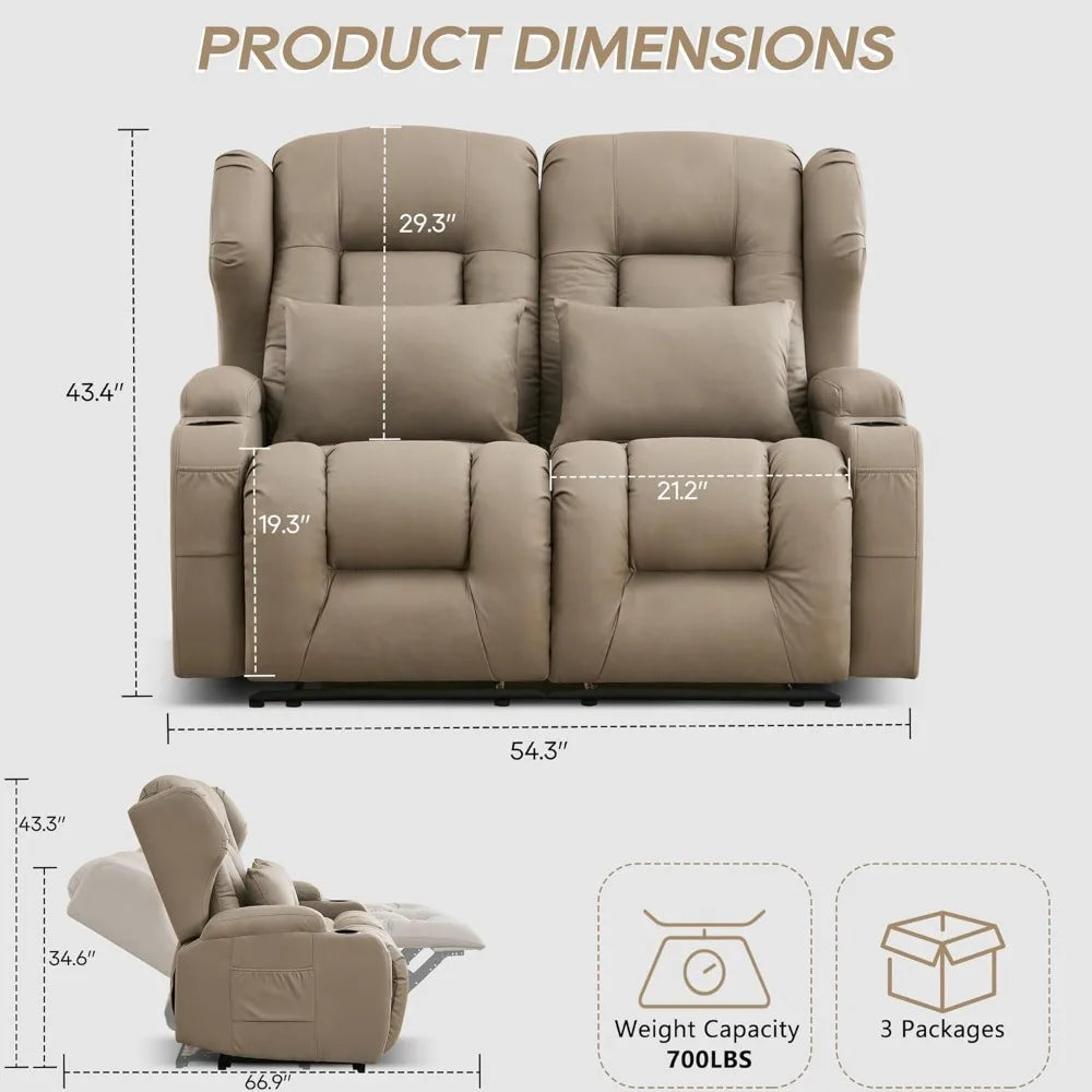 CN Sichuan Reclining RV Sofa Litchi Leather Home Theater