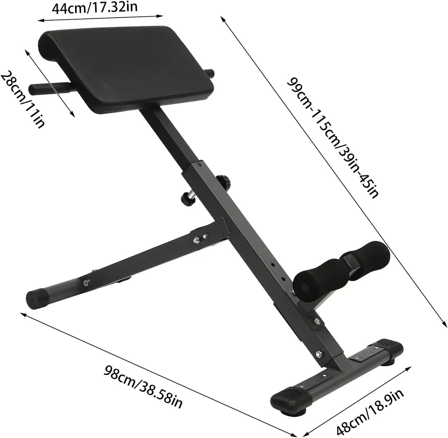 Hignconcerned Roman Chair Hyperextension Bench Home Gym