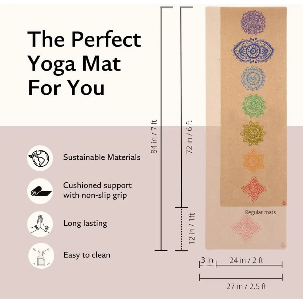 Shakti Warrior Chakra Cork Yoga Mat Premium Non Slip