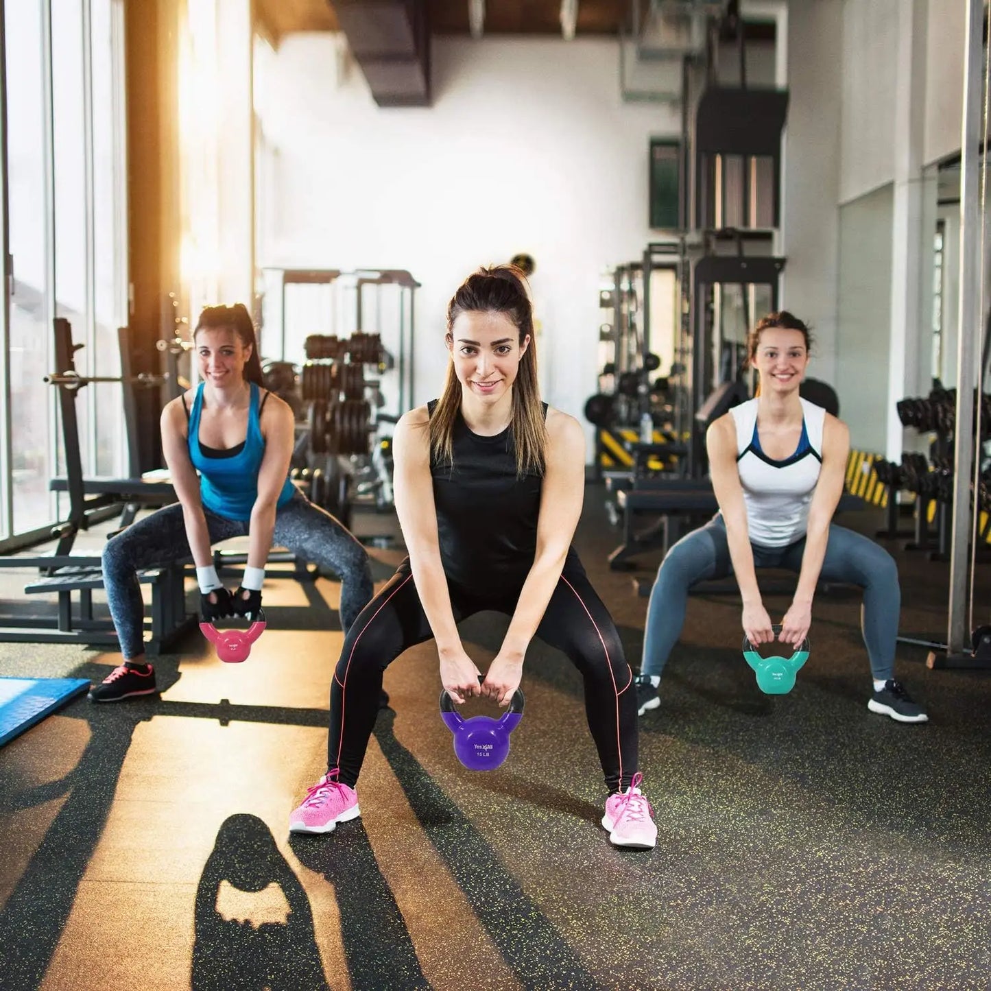 Vinyl Coated Kettlebell Set For Full Body Workout Training