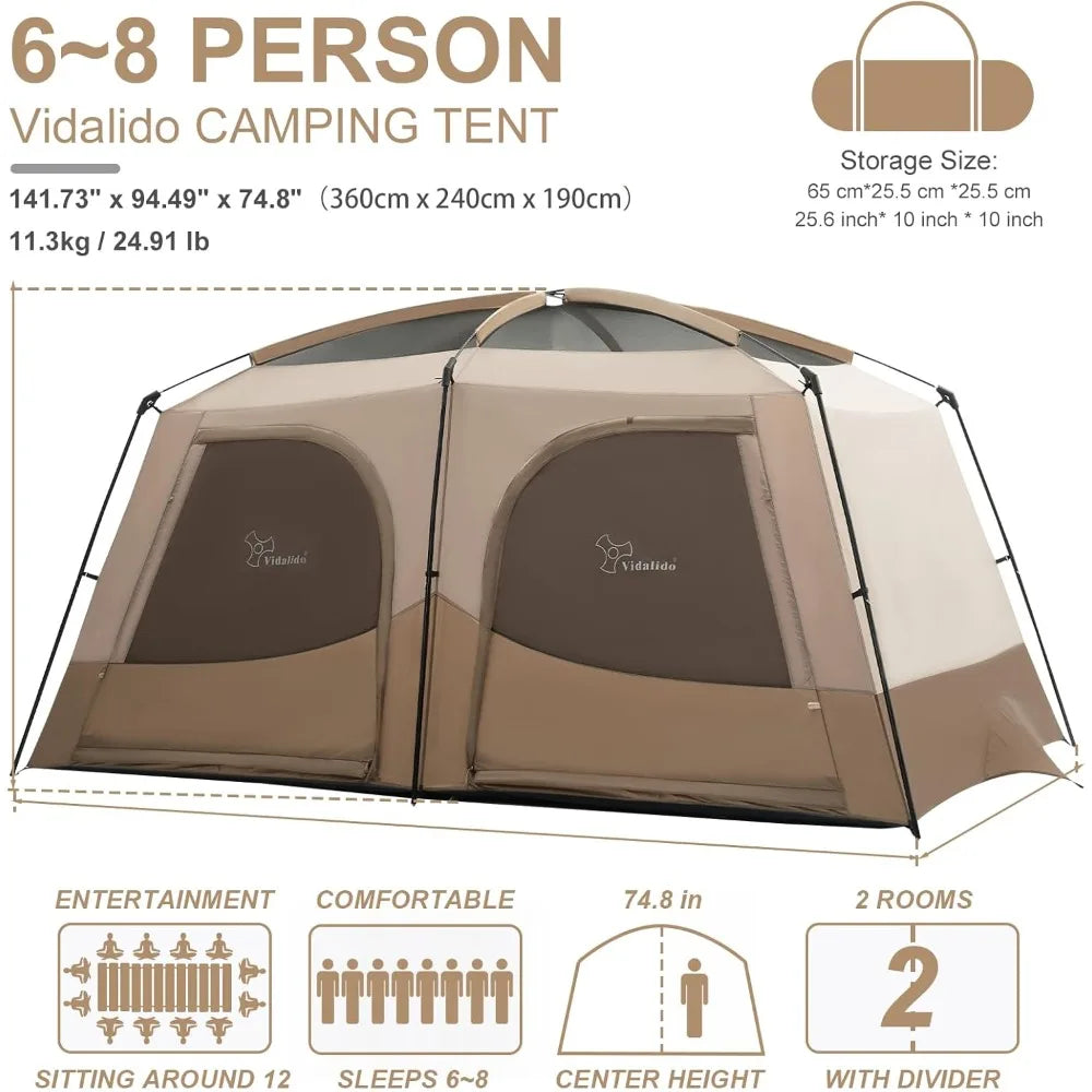 Building Family Camping Tent With Extended Vestibule