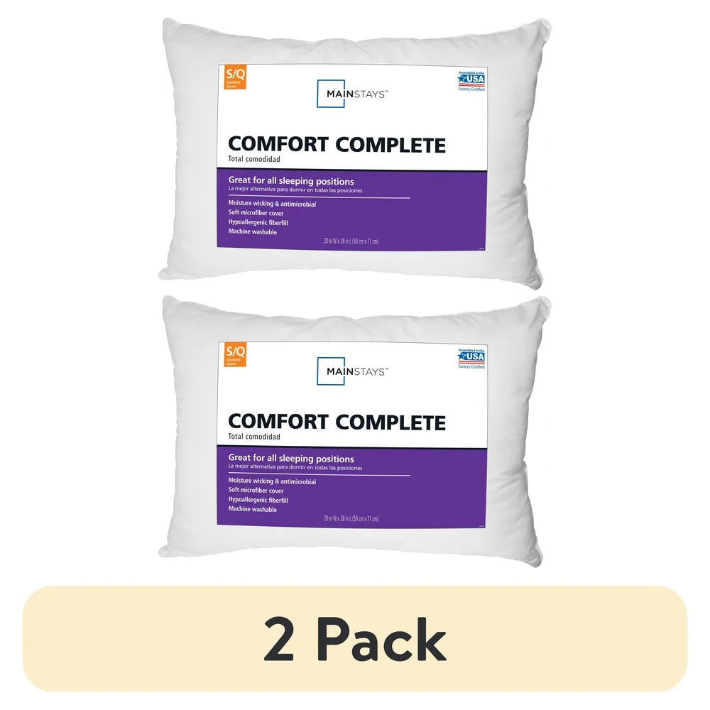 XMSJ 2 Pack Hypoallergenic Bed Pillow Microfiber Washable