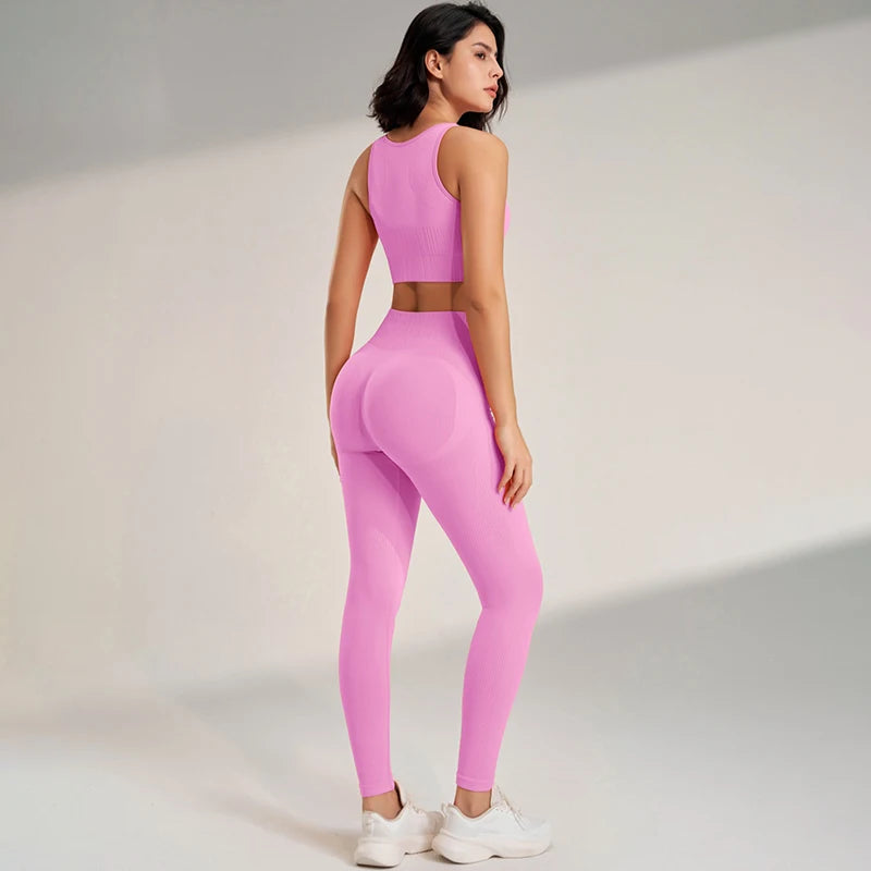 NAQIYAYABEI Yoga Set Women High Waisted Leggings Top
