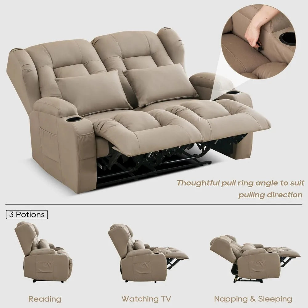 CN Sichuan Reclining RV Sofa Litchi Leather Home Theater